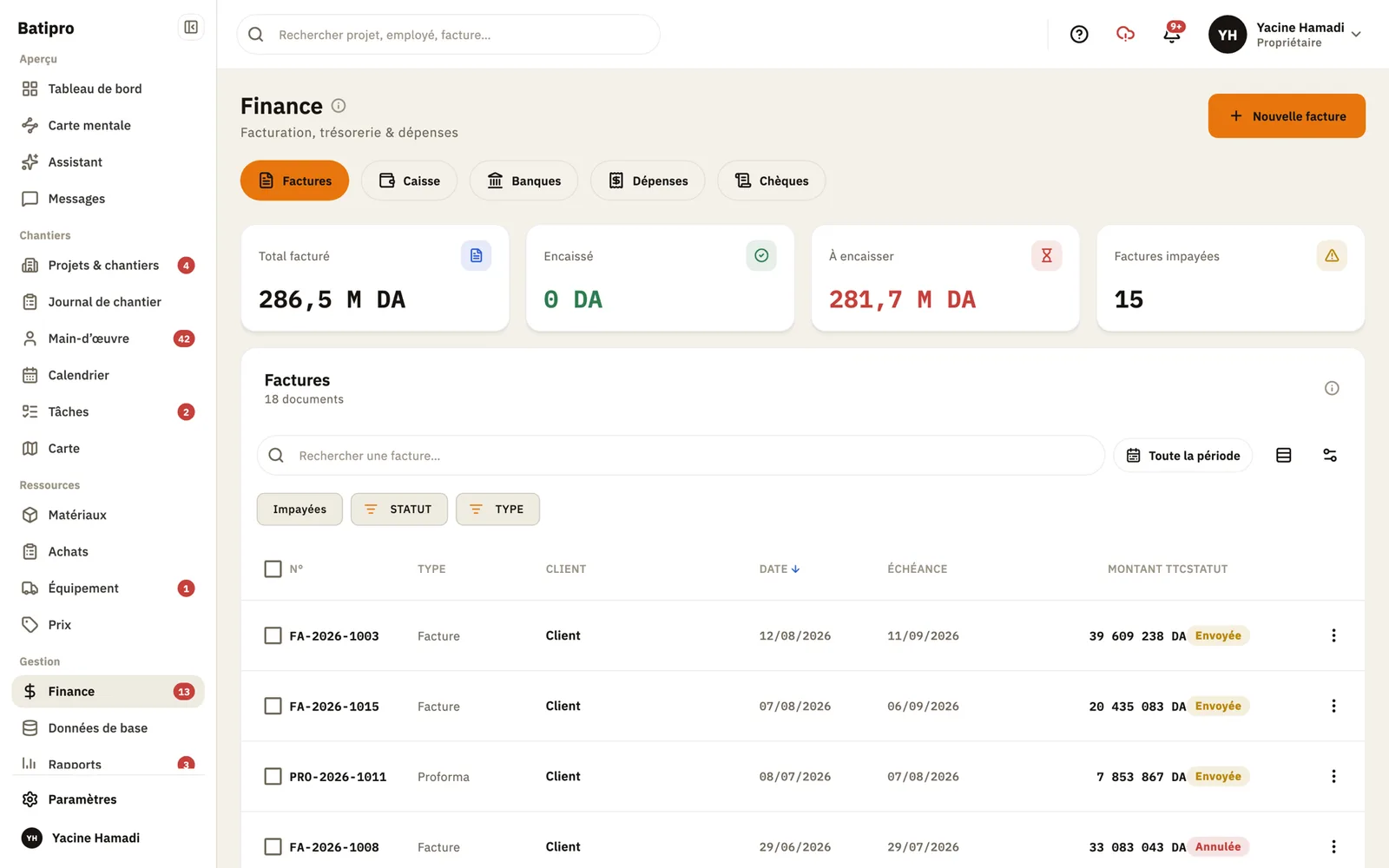 Batipro: Finance