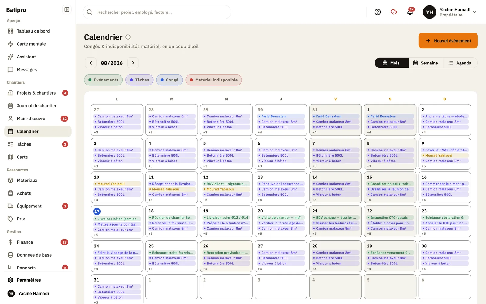 Batipro: Calendar