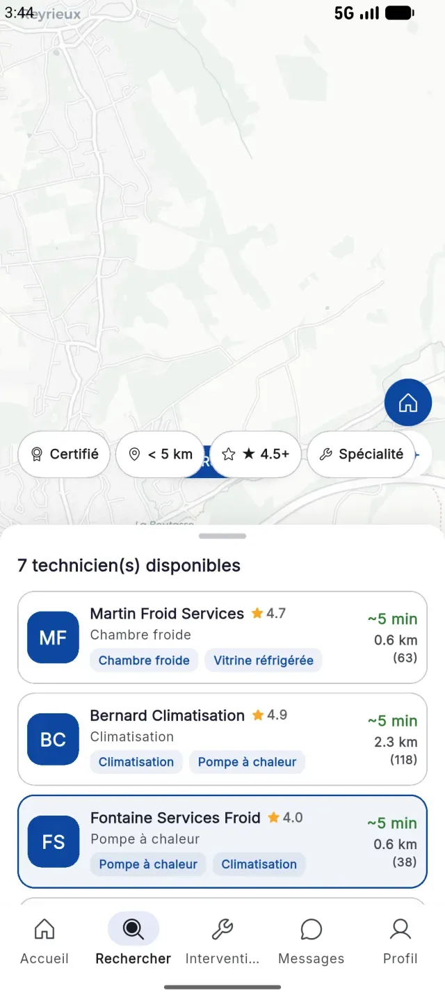 ProxiFroid: Rechercher