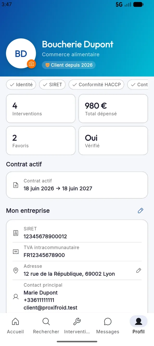 ProxiFroid: Profil