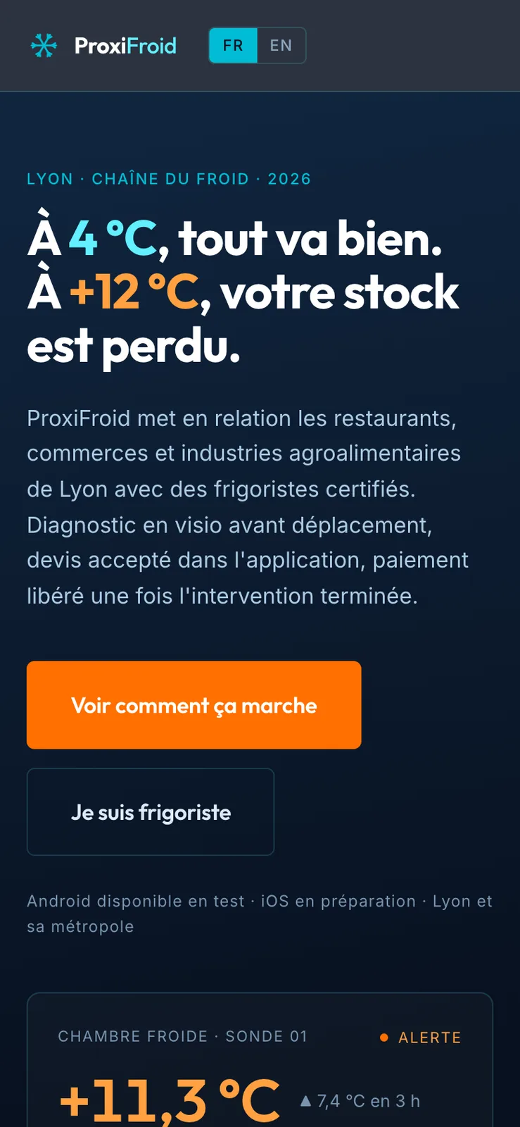 ProxiFroid: Website, mobile
