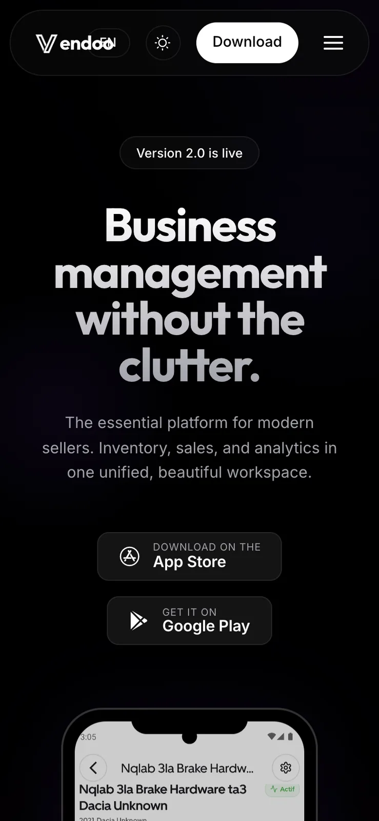 Vendoo: Website, mobile